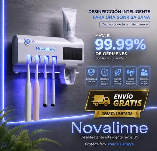 Desinfectante Inteligente Rayos UV Novalinne® Para cepillos de dientes