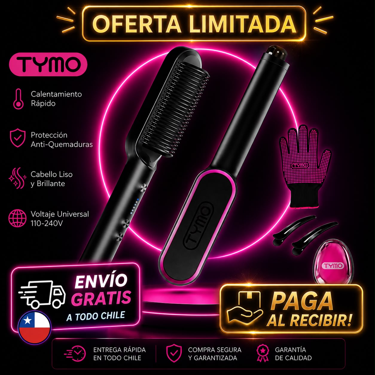 PEINE ALISADOR PROFESIONAL |EFECTO KERATINA 5 MIN